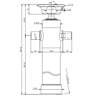 Teleskopski cilinder 2 stopnje 3,5 ton 895mm s kroglo 2025S